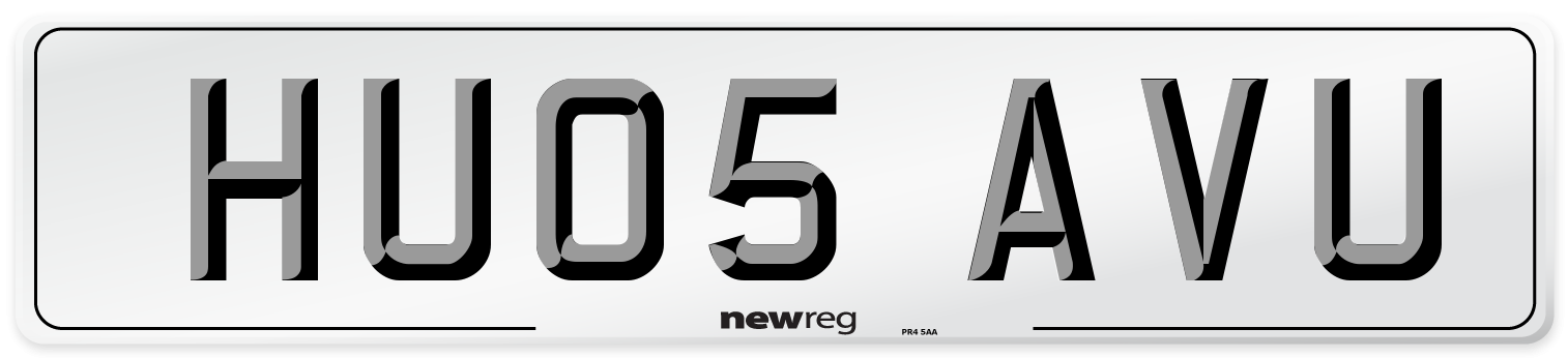 HU05 AVU Number Plate from New Reg